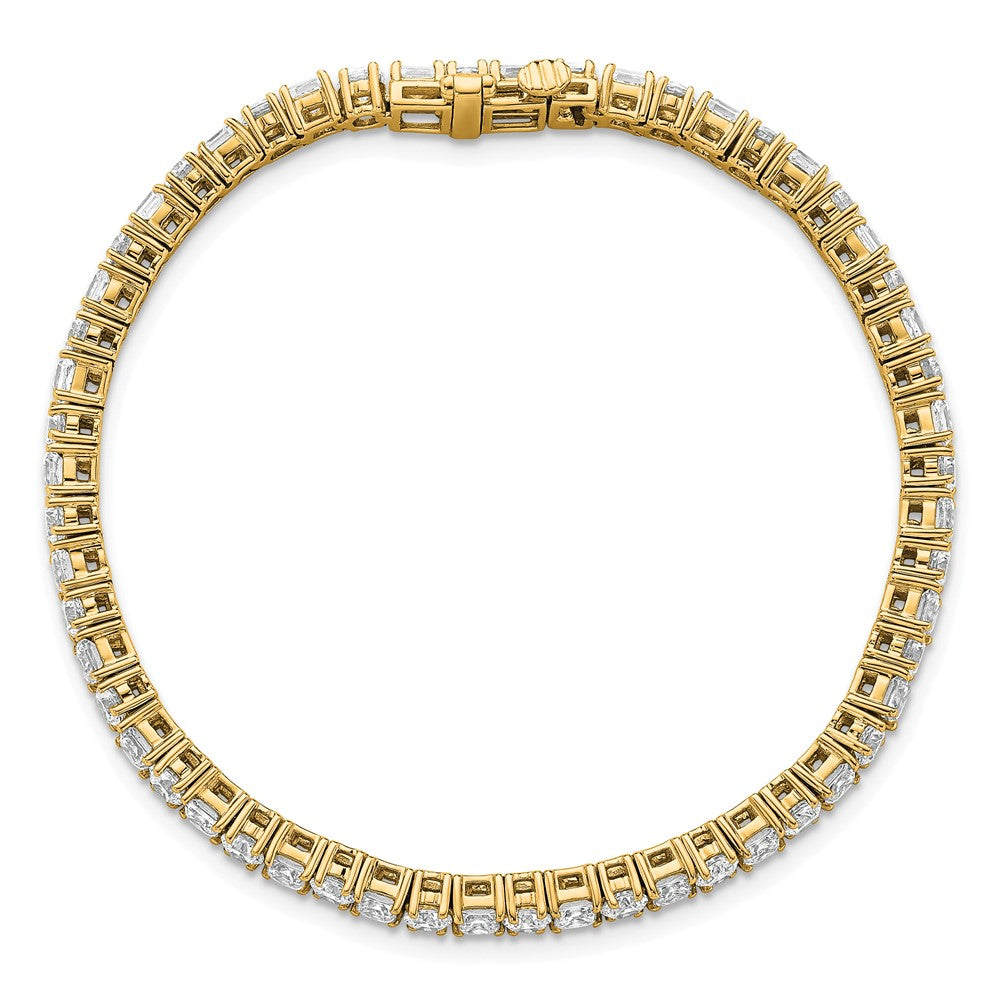 14k 7ct Lab Grown Dia VS/SI+ G+ Comp Princess/Round Tennis Bracelet