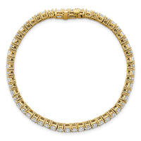 14k 7ct Lab Grown Dia VS/SI+ G+ Comp Princess/Round Tennis Bracelet
