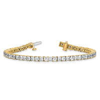14k 7ct Lab Grown Dia VS/SI+ G+ Comp Princess/Round Tennis Bracelet