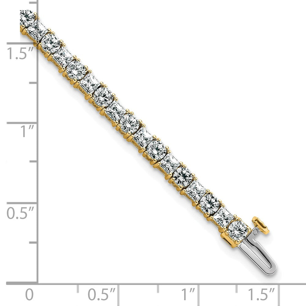 14k 7ct Lab Grown Dia VS/SI+ G+ Comp Princess/Round Tennis Bracelet