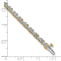 14k 7ct Lab Grown Dia VS/SI+ G+ Comp Princess/Round Tennis Bracelet