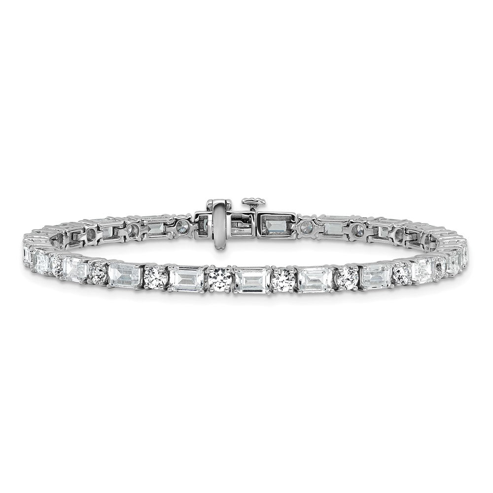 14kw 10ct Cert Lab Grown Dia VS+ F+ Comp Emerald/Round Tennis Bracelet