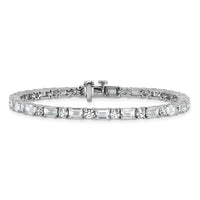 14kw 10ct Lab Grown Dia VS/SI+ G+ Comp Emerald/Round Tennis Bracelet