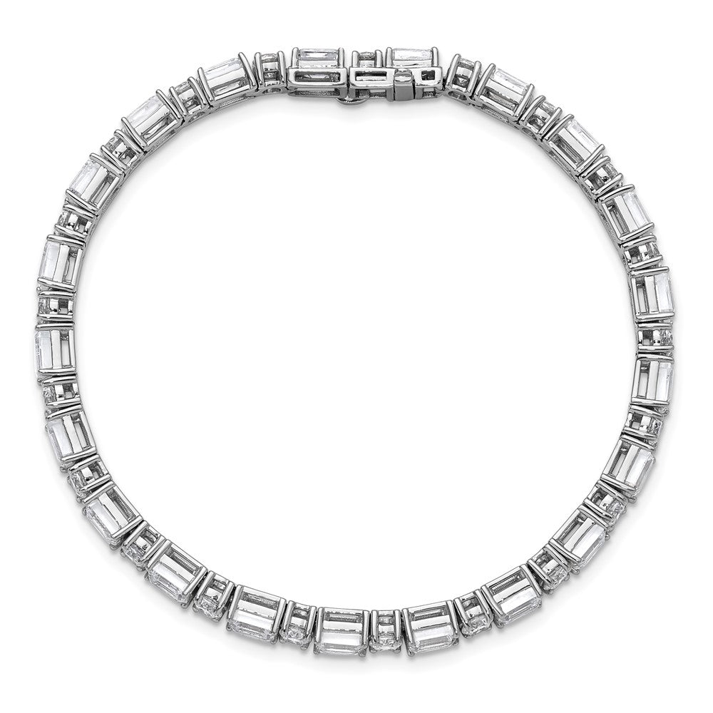 14kw 10ct Cert Lab Grown Dia VS+ F+ Comp Emerald/Round Tennis Bracelet