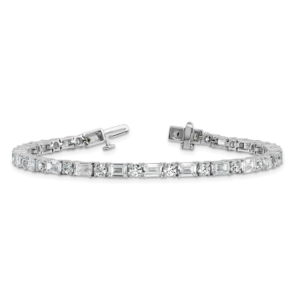 14kw 10ct Lab Grown Dia VS/SI+ G+ Comp Emerald/Round Tennis Bracelet