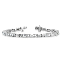 14kw 10ct Lab Grown Dia VS/SI+ G+ Comp Emerald/Round Tennis Bracelet