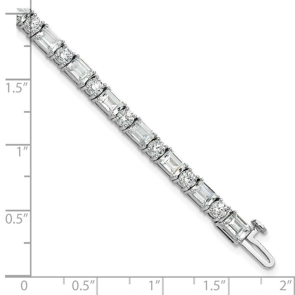 14kw 10ct Lab Grown Dia VS/SI+ G+ Comp Emerald/Round Tennis Bracelet