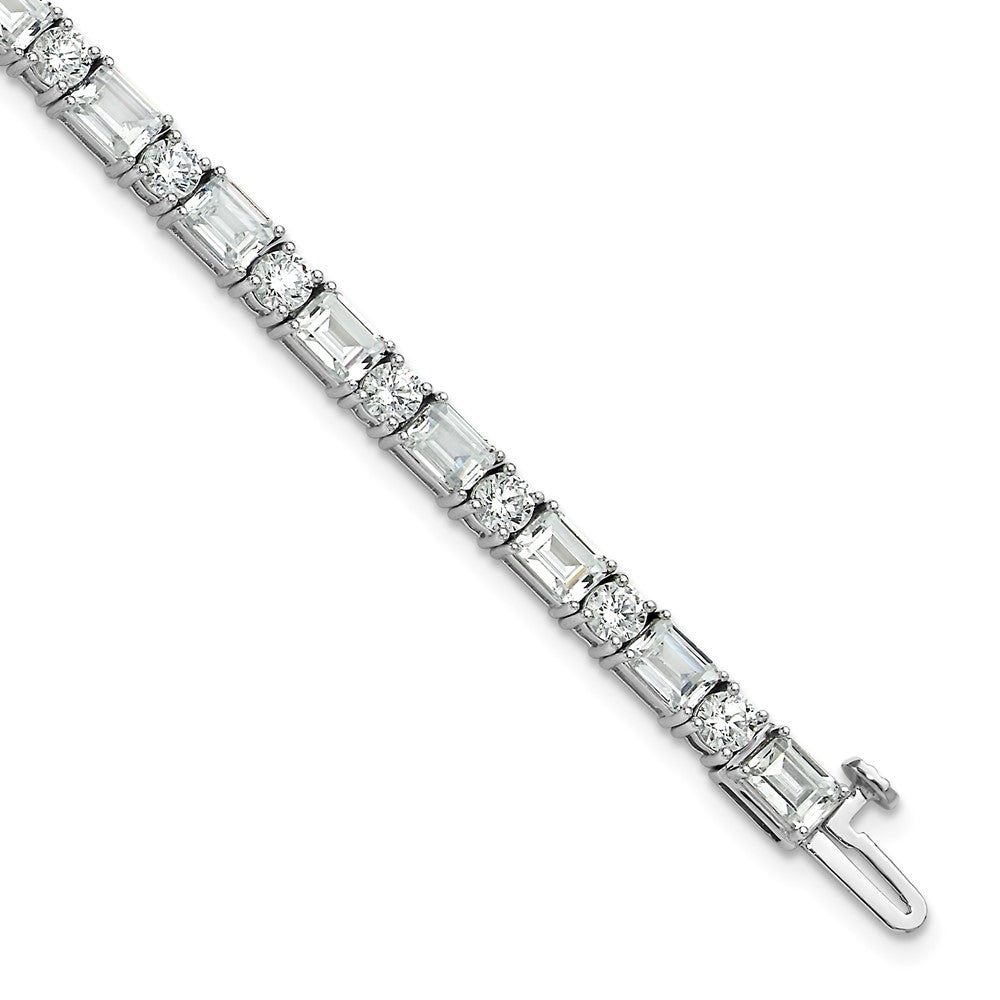 14kw 10ct Lab Grown Dia VS/SI+ G+ Comp Emerald/Round Tennis Bracelet