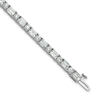 14kw 10ct Lab Grown Dia VS/SI+ G+ Comp Emerald/Round Tennis Bracelet