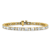 14k 10ct Lab Grown Dia VS/SI+ G+ Comp Emerald/Round Tennis Bracelet