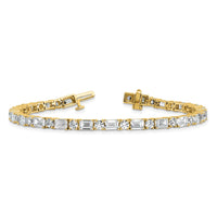14k 10ct Cert Lab Grown Dia VS/SI+ G+ Comp Emerald/Round Tennis Bracelet