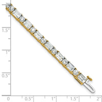 14k 10ct Lab Grown Dia VS/SI+ G+ Comp Emerald/Round Tennis Bracelet