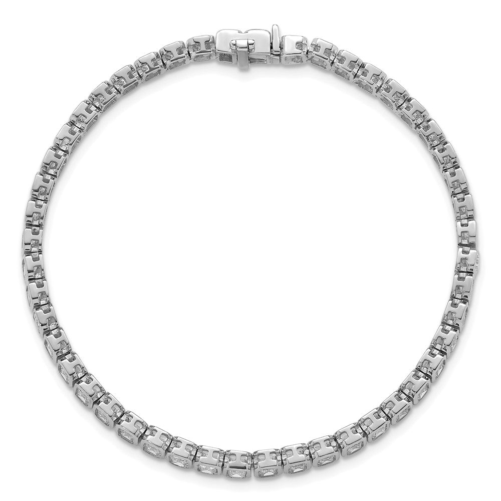14kw 6 1/2ct Lab Grown Dia VS+ F+ Comp Emerald Bezel Tennis Bracelet