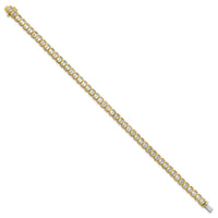 14k 6 1/2ct Cert Lab Grown Dia VS DEF Comp Emerald Bezel Tennis Bracelet