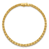 14k 6 1/2ct Cert Lab Grown Dia VS/SI+ G+ Comp Emerald Bezel Tennis Bracelet