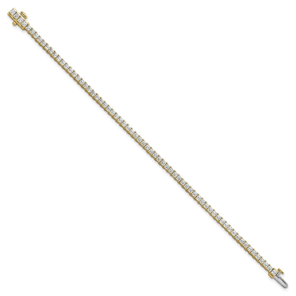14k 5ct Lab Grown Dia VS+ F+ Comp Princess Tennis Bracelet