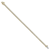 14k 5ct Lab Grown Dia VS+ F+ Comp Princess Tennis Bracelet