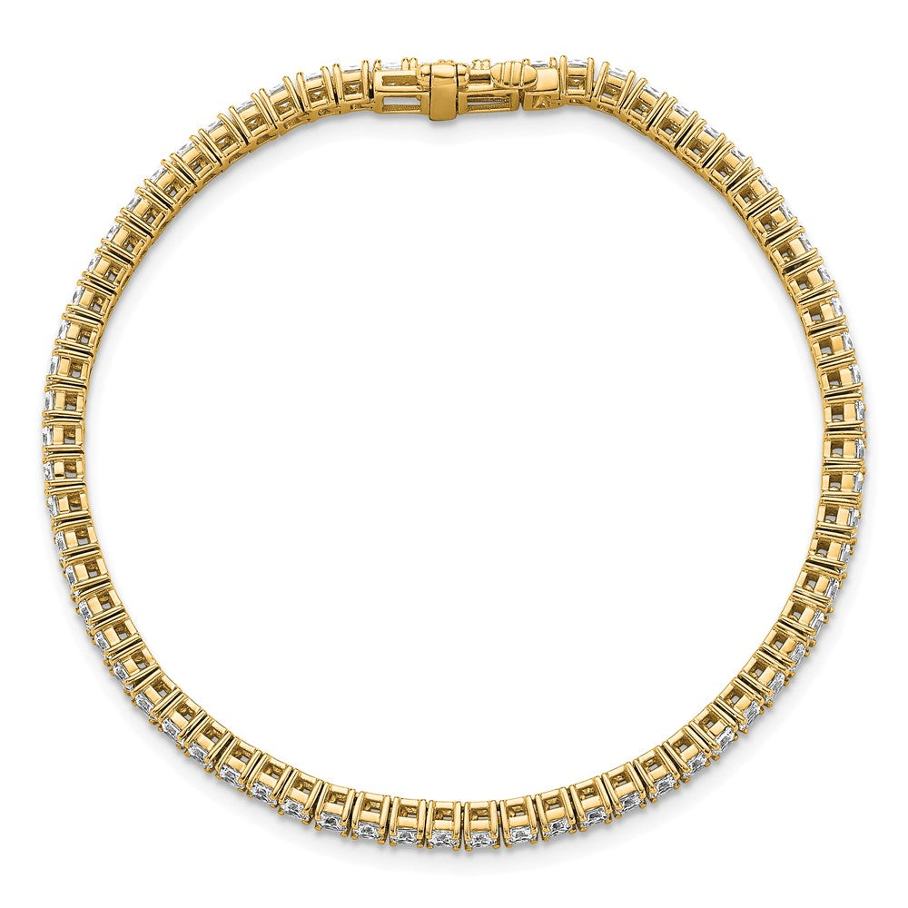 14k 5ct Lab Grown Dia VS+ F+ Comp Princess Tennis Bracelet