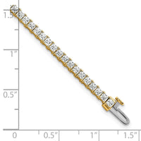 14k 5ct Lab Grown Dia VS+ F+ Comp Princess Tennis Bracelet