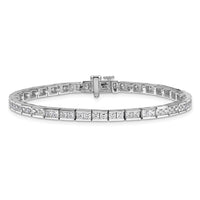 14kw 5ct Lab Grown Dia VS+ F+ Comp Princess Tennis Bracelet