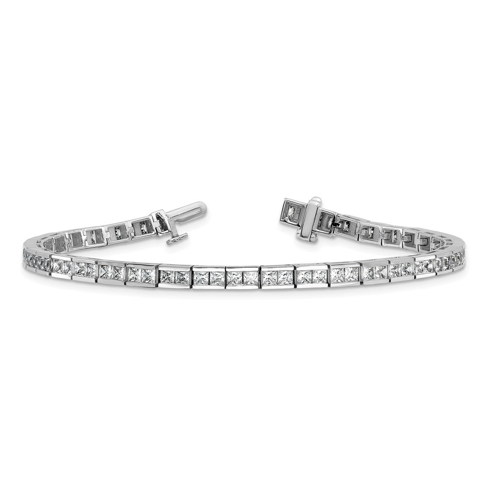 14kw 5ct Lab Grown Dia VS+ F+ Comp Princess Tennis Bracelet