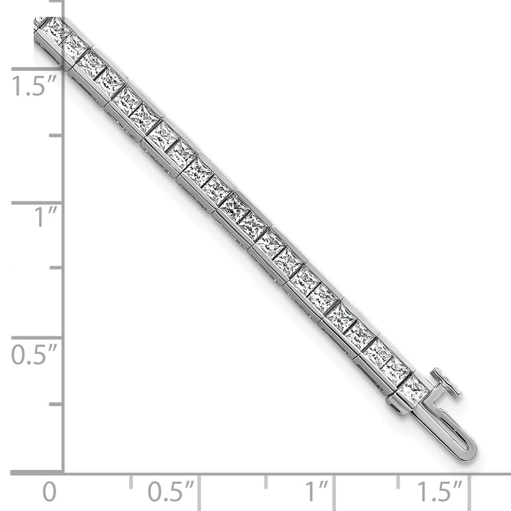 14kw 5ct Lab Grown Dia VS+ F+ Comp Princess Tennis Bracelet