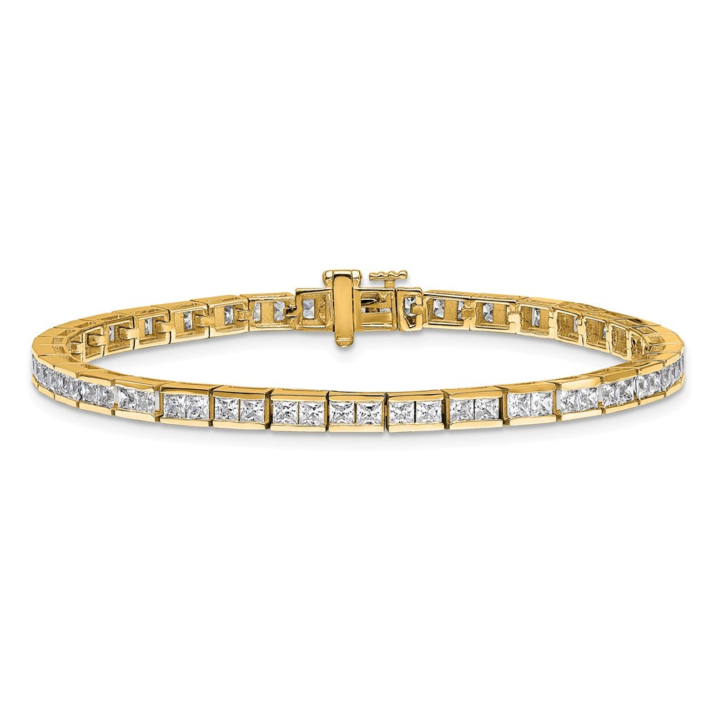 14k 5ct Lab Grown Dia VS/SI+ G+ Comp Princess Tennis Bracelet