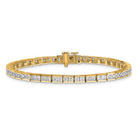 14k 5ct Lab Grown Dia VS/SI+ G+ Comp Princess Tennis Bracelet