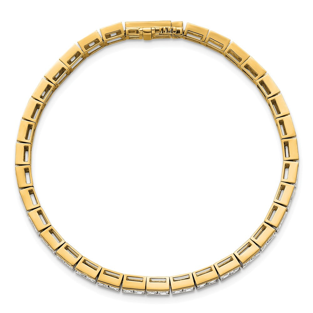 14k 5ct Lab Grown Dia VS/SI+ G+ Comp Princess Tennis Bracelet