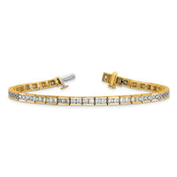 14k 5ct Lab Grown Dia VS/SI+ G+ Comp Princess Tennis Bracelet