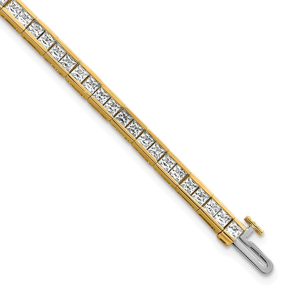 14k 5ct Lab Grown Dia VS/SI+ G+ Comp Princess Tennis Bracelet