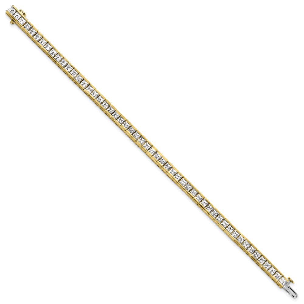 14k 10ct Lab Grown Dia VS/SI+ G+ Comp Princess Tennis Bracelet