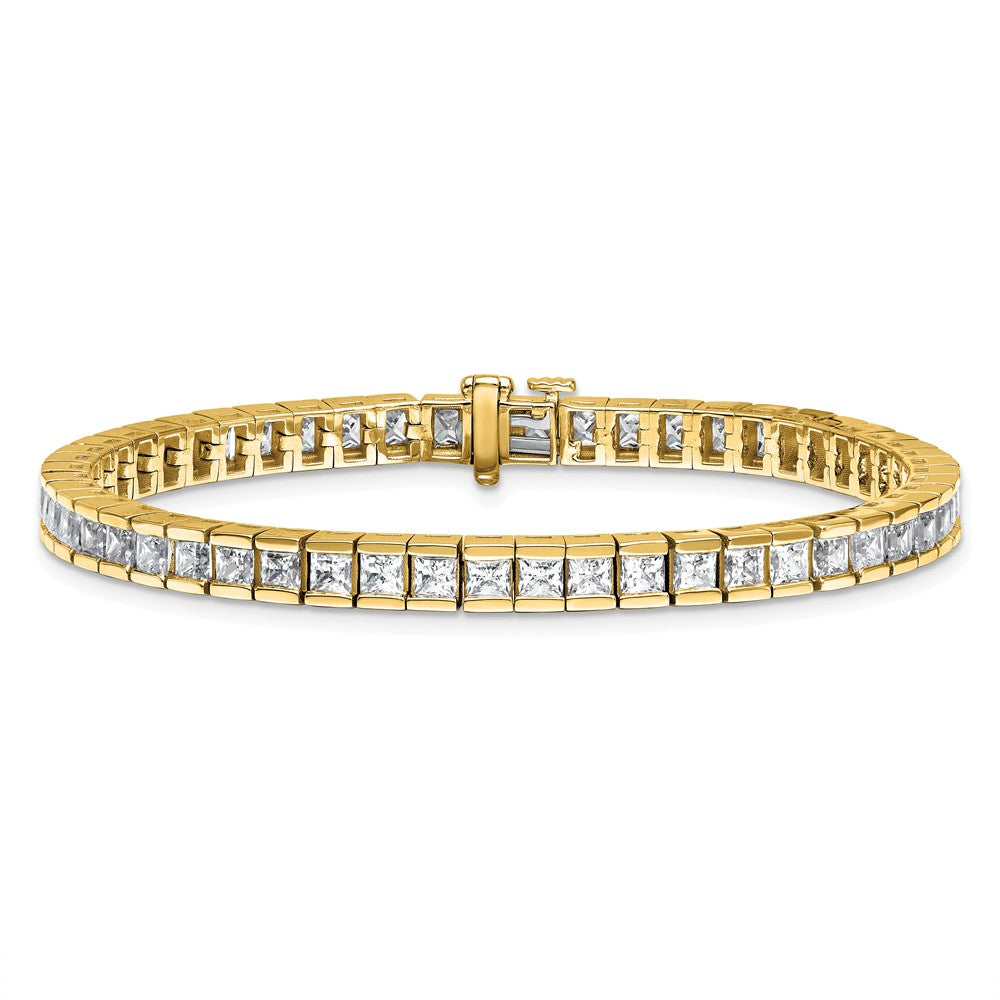 14k 10ct Lab Grown Dia VS/SI+ G+ Comp Princess Tennis Bracelet