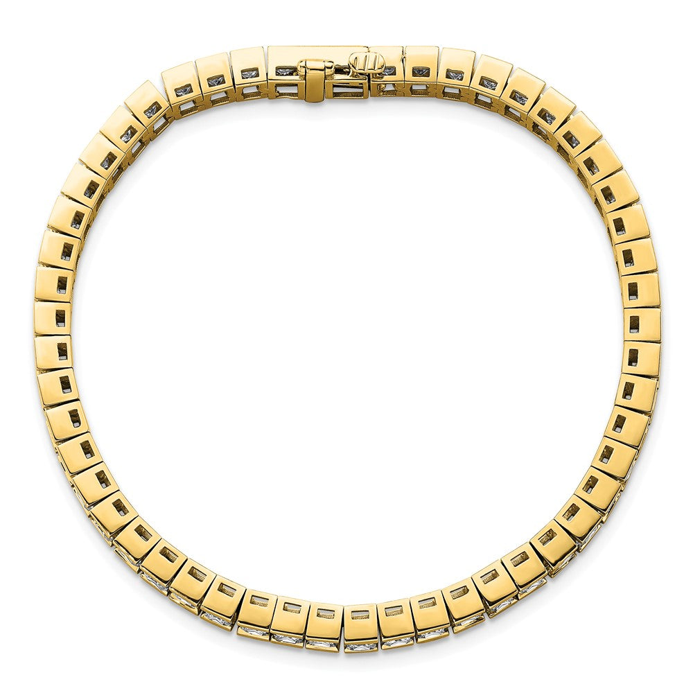 14k 10ct Lab Grown Dia VS/SI+ G+ Comp Princess Tennis Bracelet