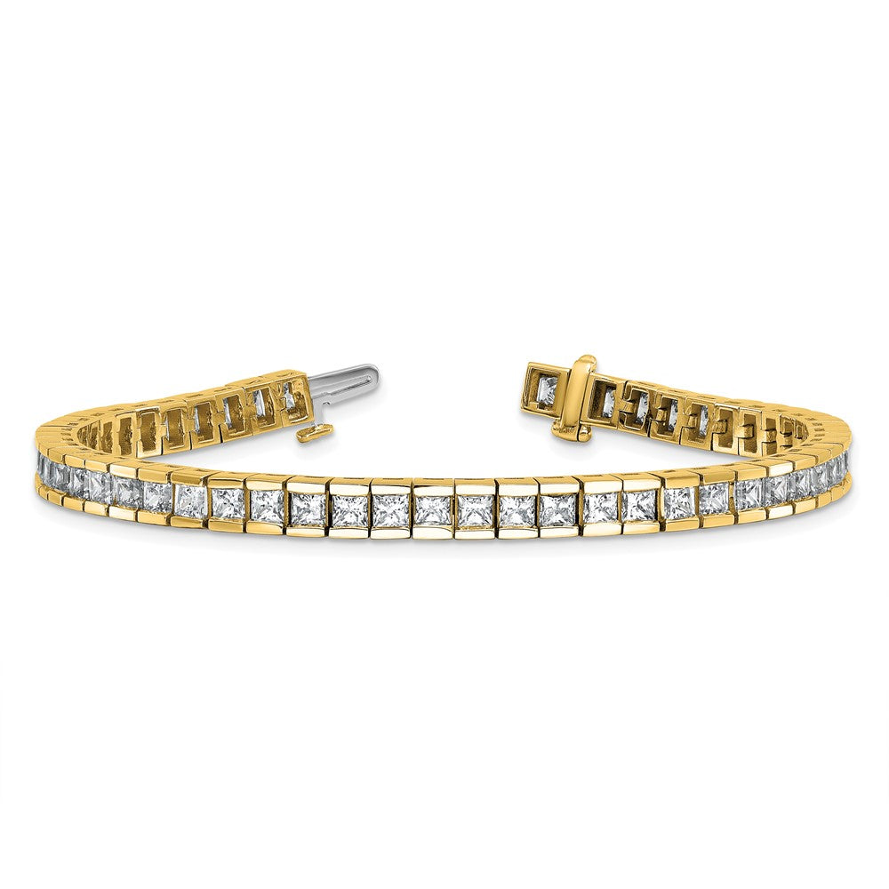 14k 10ct Lab Grown Dia VS/SI+ G+ Comp Princess Tennis Bracelet