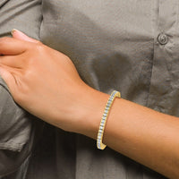 14k 10ct Lab Grown Dia VS/SI+ G+ Comp Princess Tennis Bracelet