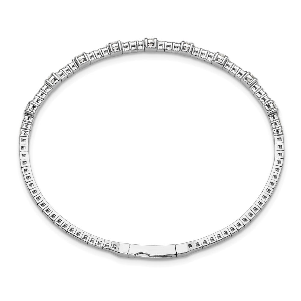 14k White Gold 1 1/3ct Lab Grown Diamond VS/SI+ G+ Complete Bangle