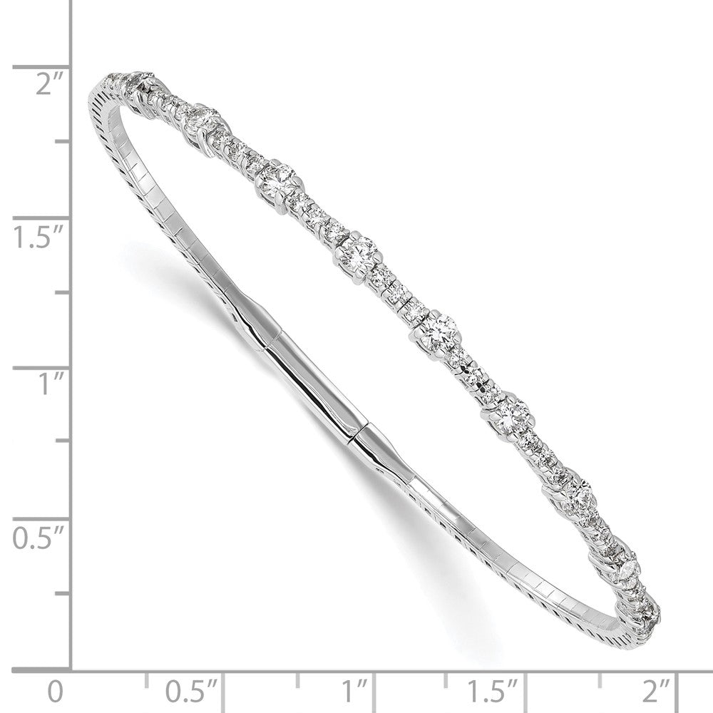 14k White Gold 1 1/3ct Lab Grown Diamond VS/SI+ G+ Complete Bangle