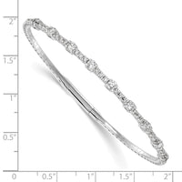 14k White Gold 1 1/3ct Lab Grown Diamond VS/SI+ G+ Complete Bangle
