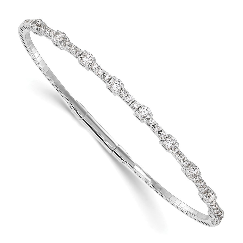 14k White Gold 1 1/3ct Lab Grown Diamond VS/SI+ G+ Complete Bangle