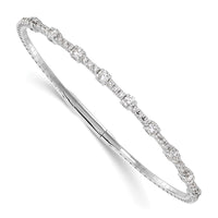 14k White Gold 1 1/3ct Lab Grown Diamond VS/SI+ G+ Complete Bangle