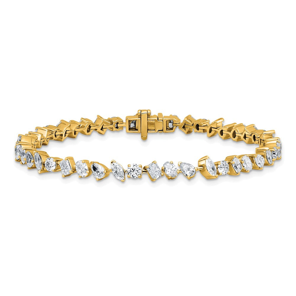 14k 5 1/3ct Lab Grown Dia VS/SI+ G+ Comp Multiple Shape Tennis Bracelet