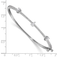 14kw 1 1/4ct Lab Grown Dia VS/SI+ G+ Comp Round & Pear Hinged Bangle