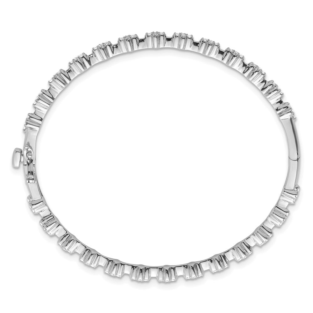 14kw 1ct Lab Grown Diamond VS/SI+ G+ Comp Hinged Bangle Bracelet