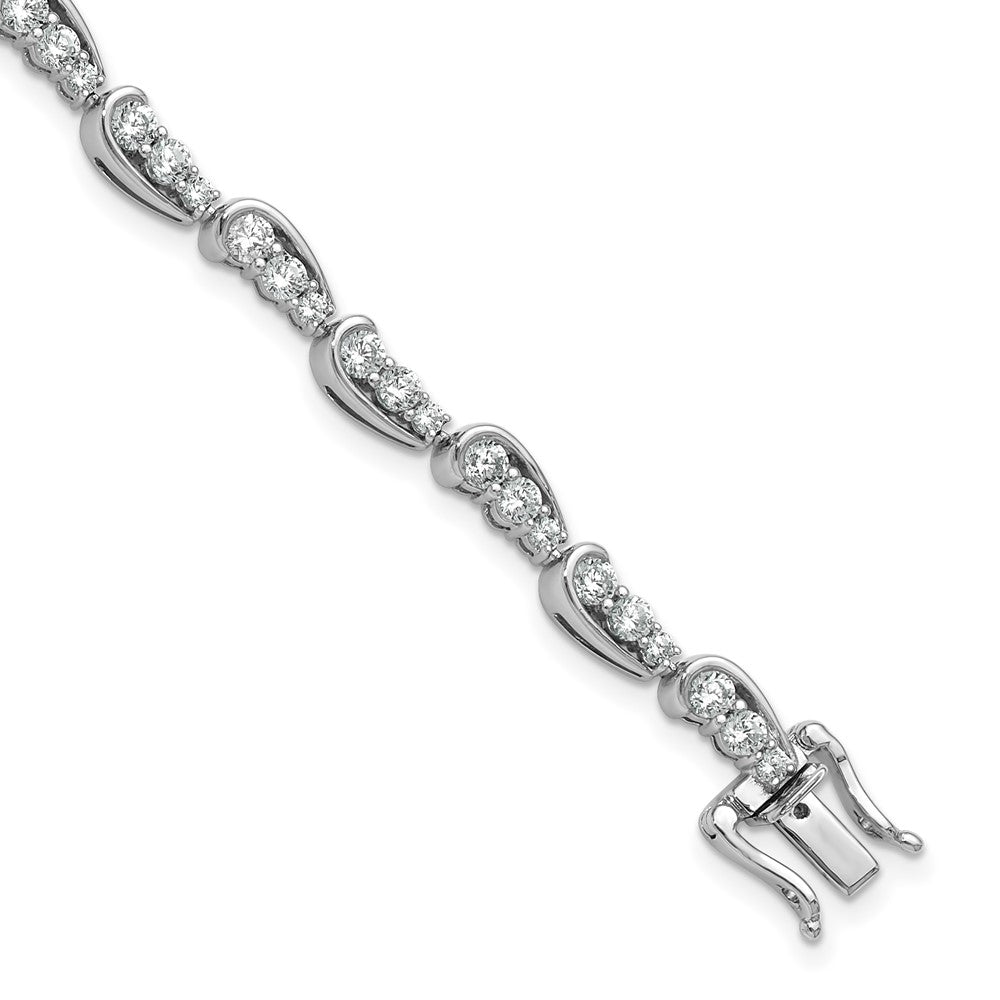 14kw 3 3/8 ct Lab Grown Diamond VS/SI+ G+ Comp 7in Bracelet