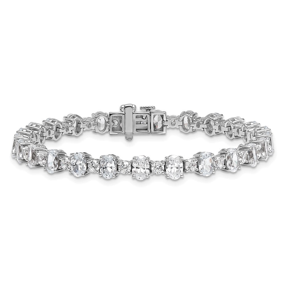 14kw 11ct Lab Grown Dia VS/SI+ G+ Comp Round&Oval 7in Tennis Bracelet