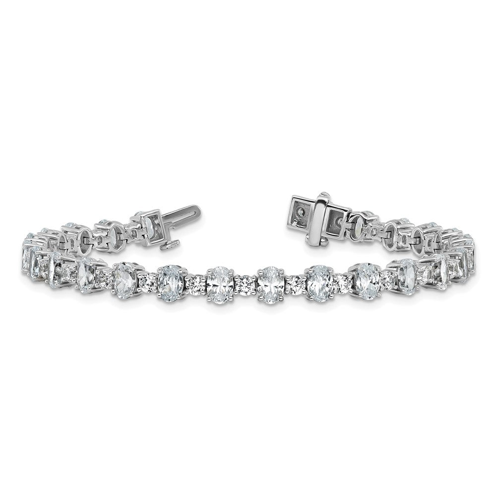14kw 11ct Lab Grown Dia VS/SI+ G+ Comp Round&Oval 7in Tennis Bracelet