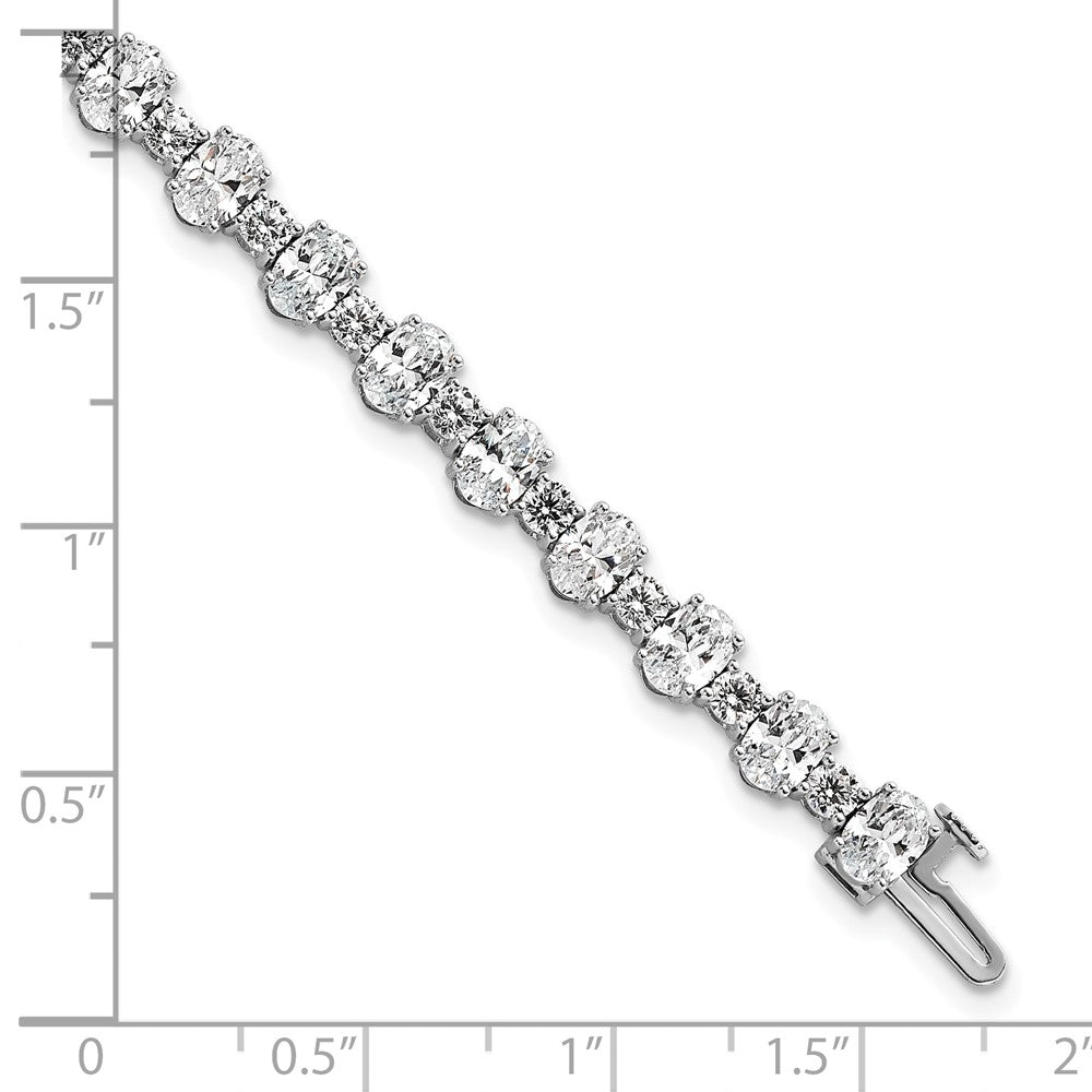 14kw 11ct Lab Grown Dia VS/SI+ G+ Comp Round&Oval 7in Tennis Bracelet