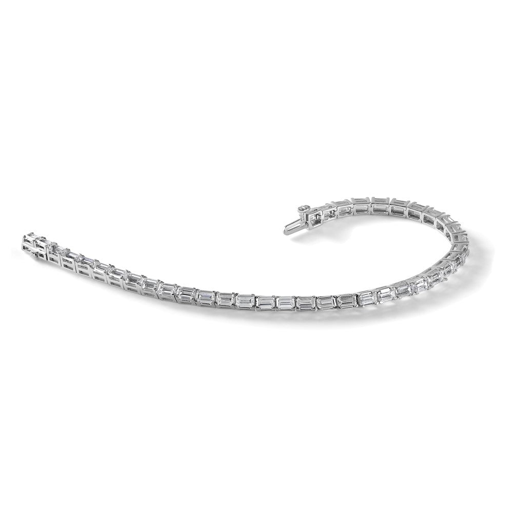 14kw 7 ct Lab Grown Dia VS/SI+ G+ Comp Emerald Tennis Bracelet