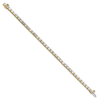 14k 10 ct Lab Grown Dia VS/SI+ G+ Comp Emerald Tennis Bracelet
